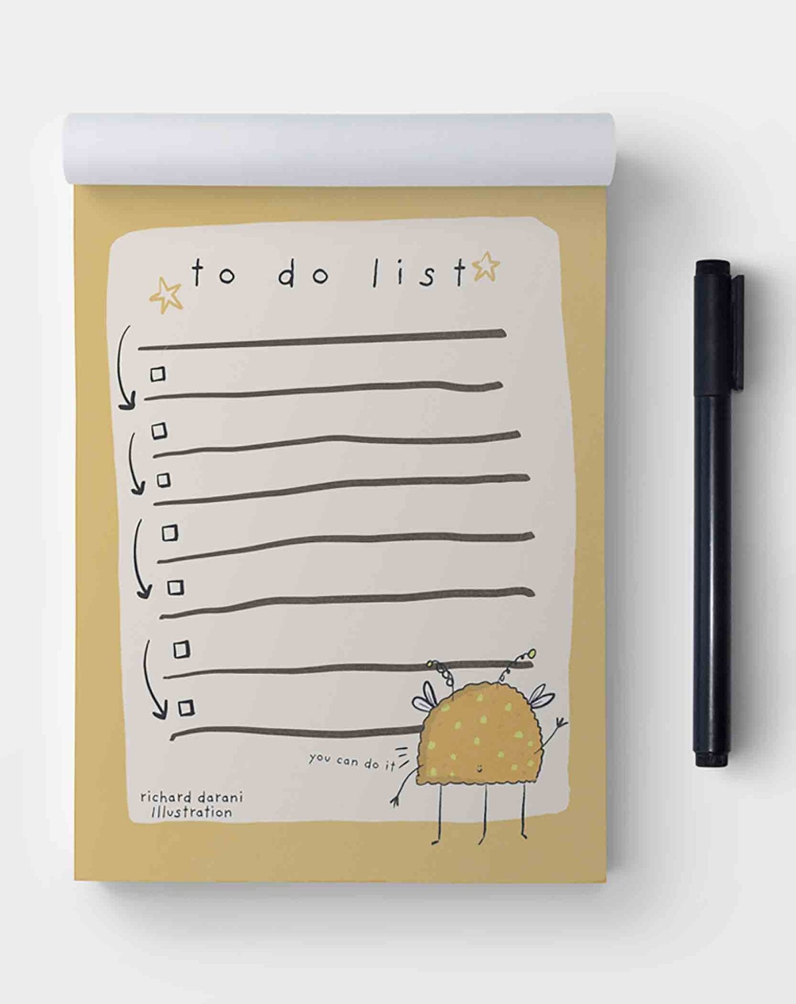 Cute Monster To - Do List Notepad - Richard Darani