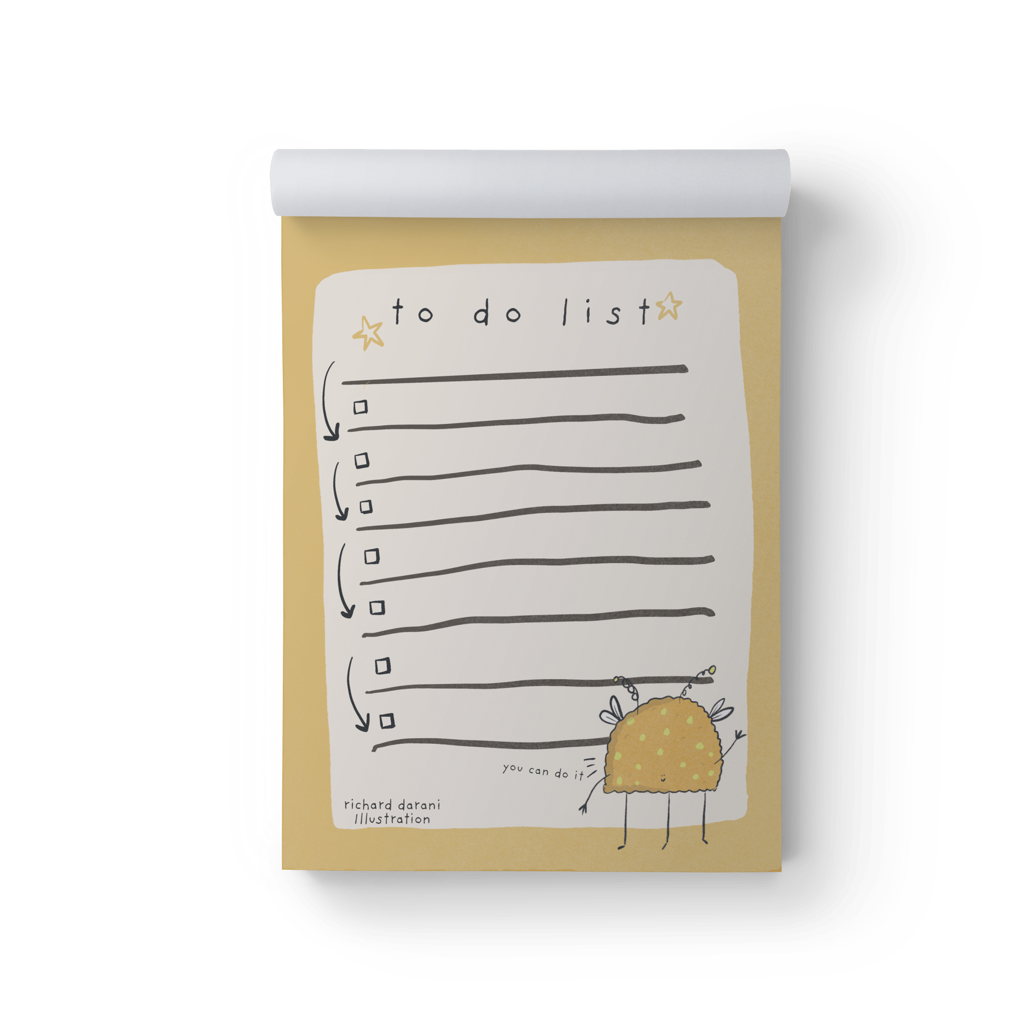 Cute Monster To - Do List Notepad - Richard DaraniNotebooks & Notepads