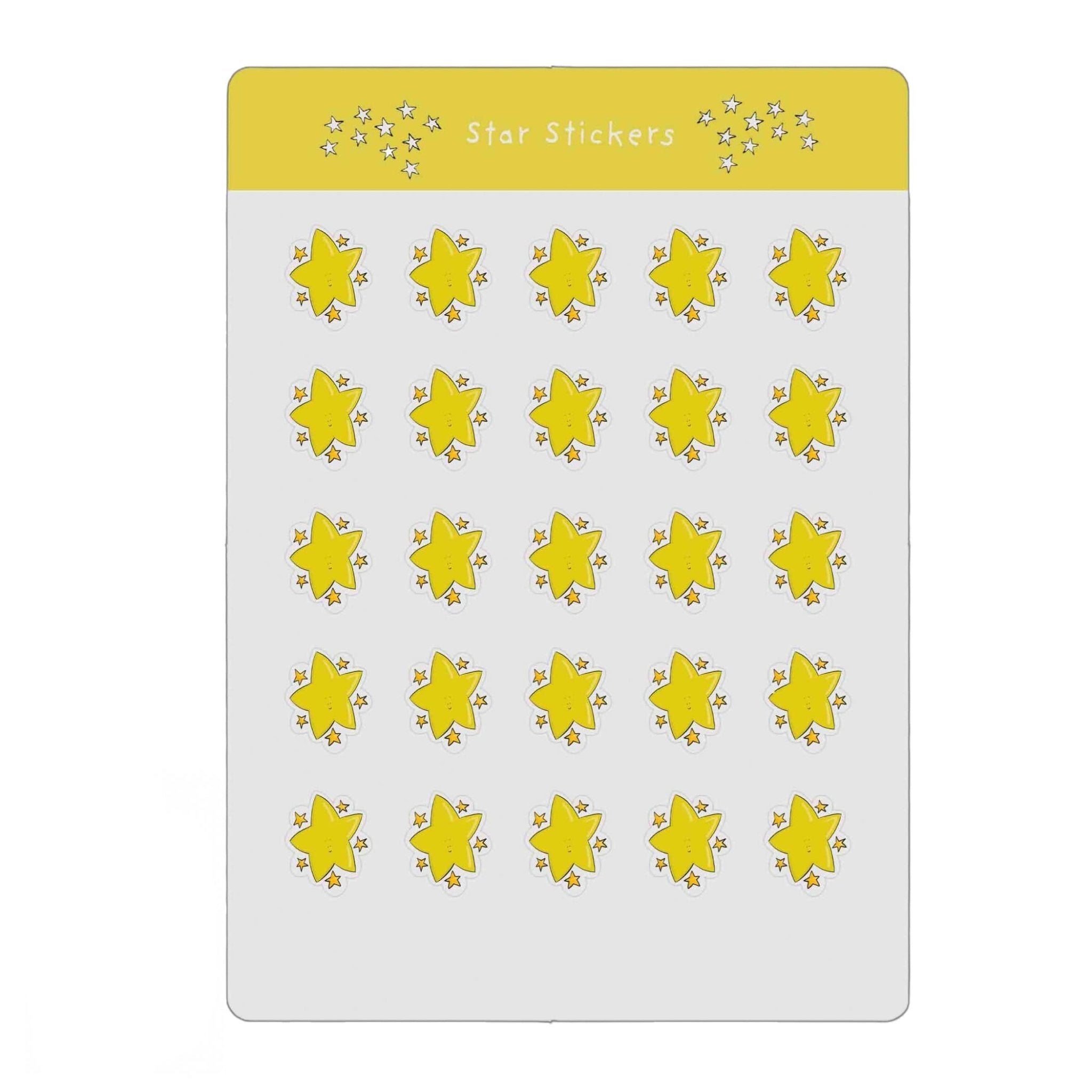 Cute Shiny Star Planner Reward Sticker Sheet - Richard Darani