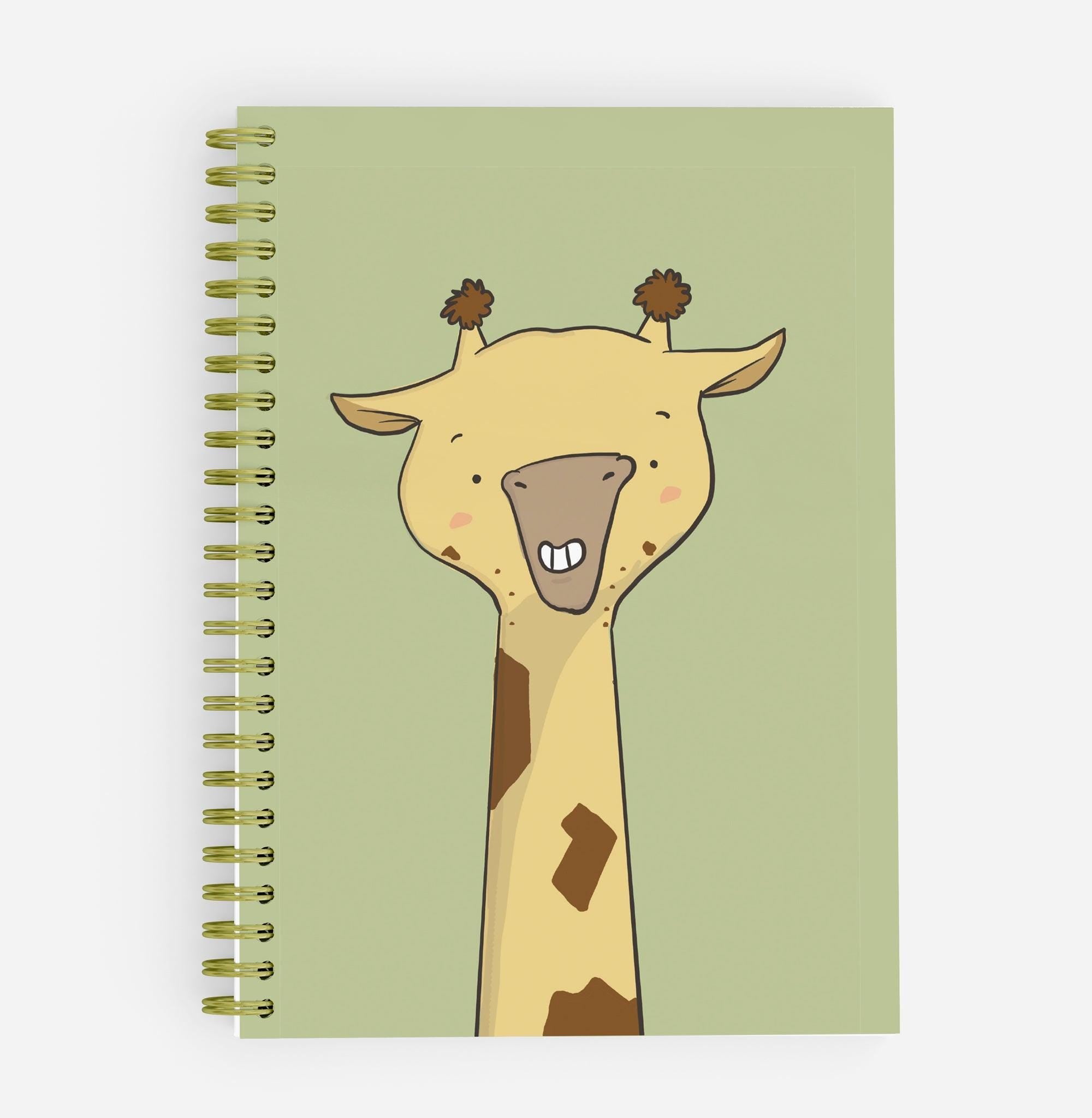 Giraffe A5 Notebook – Sage Green Hardcover Journal – image 1