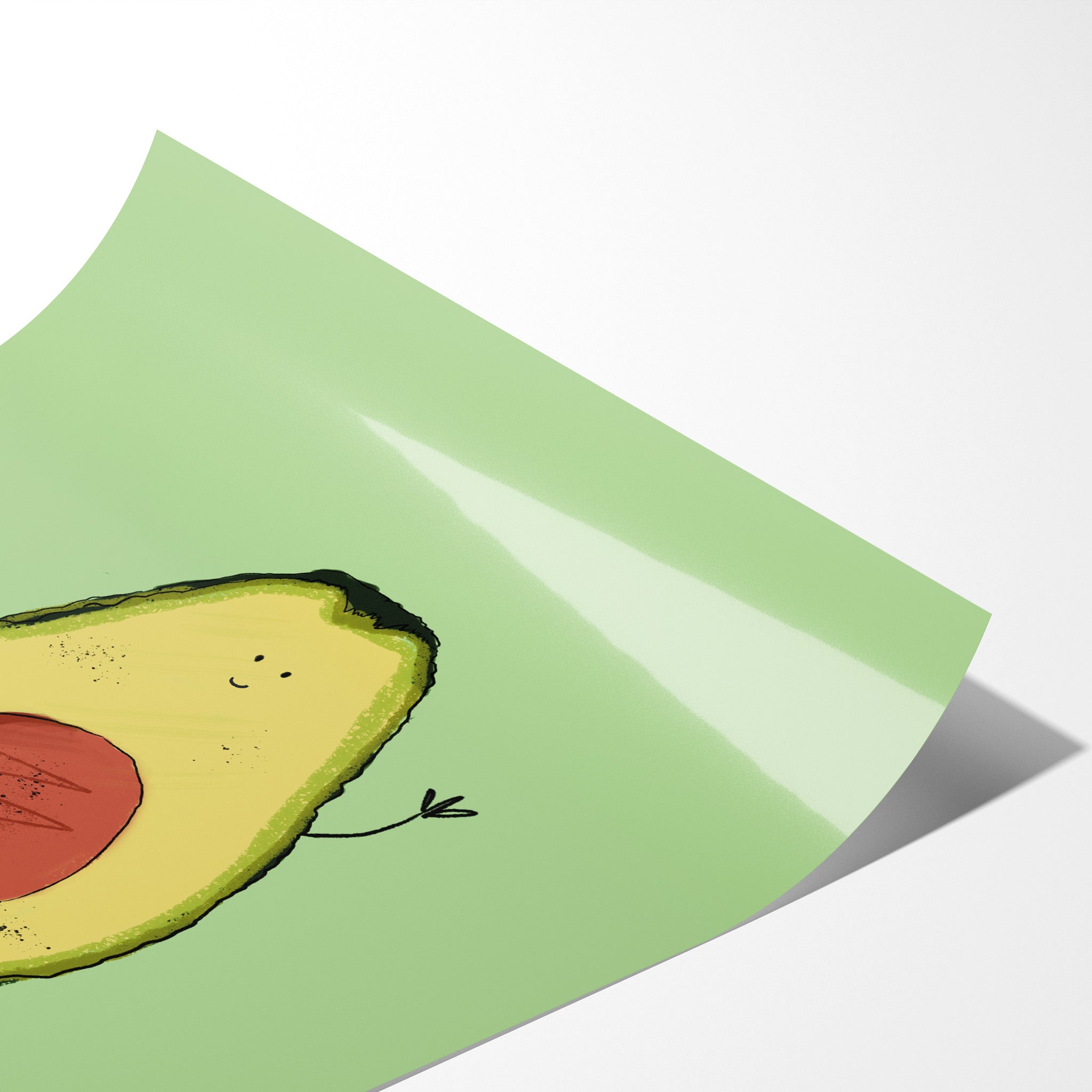 Happy Avocado Art Print - Cute Kitchen Wall Decor - Richard Darani