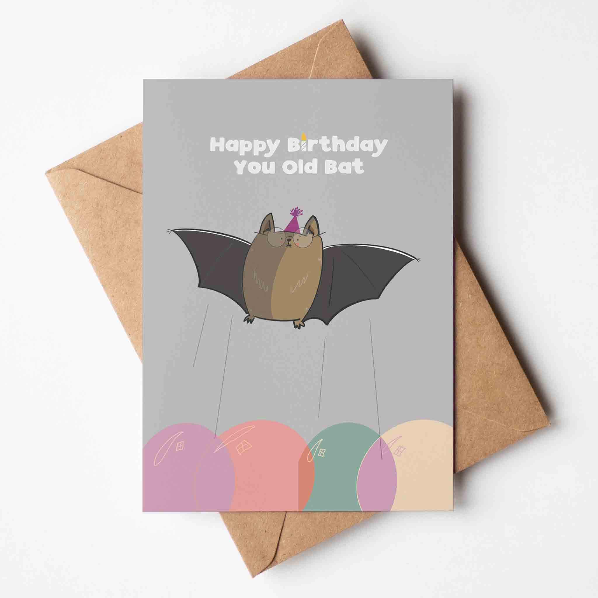 Happy Birthday You Old Bat Card Funny Greeting Card - Richard Darani