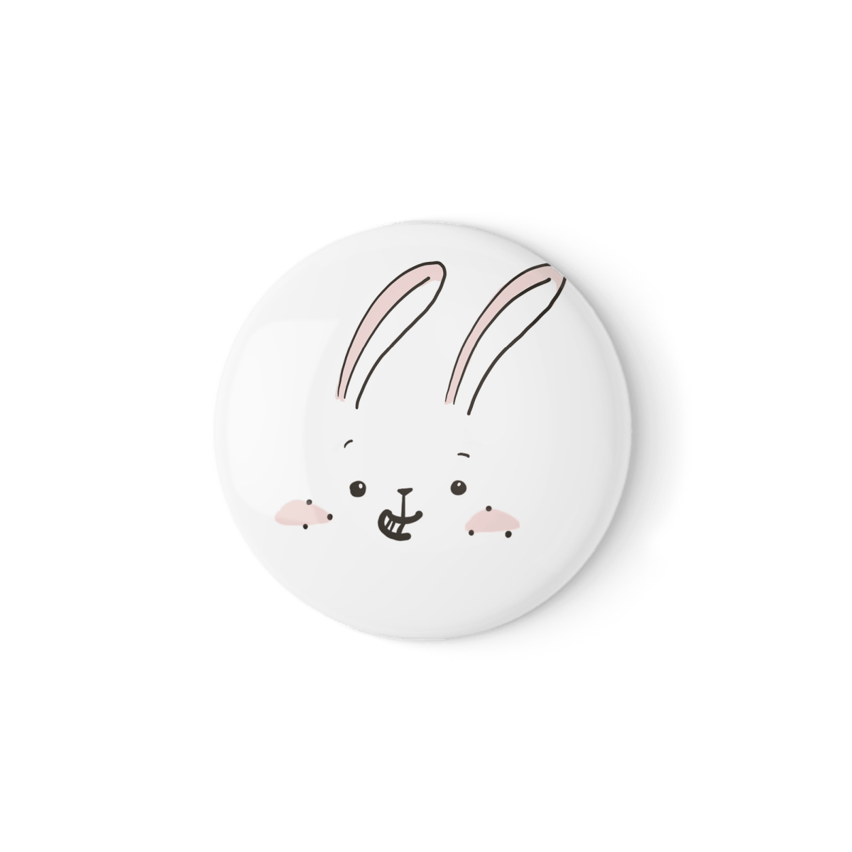 Happy Bunny – Cute Easter Badge or Magnet (38mm or 58mm)