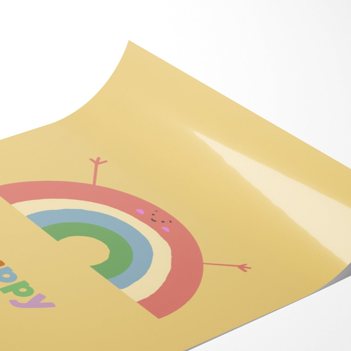 Happy Rainbow Wall Art Print - Cheerful Nursery DecorPosters, Prints, & Visual Artwork