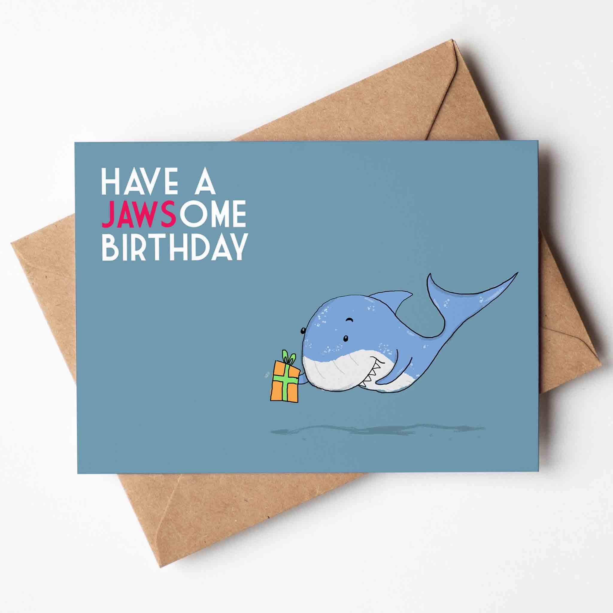 Have a Jawsome Birthday - Fun Shark Greeting Card - Richard Darani