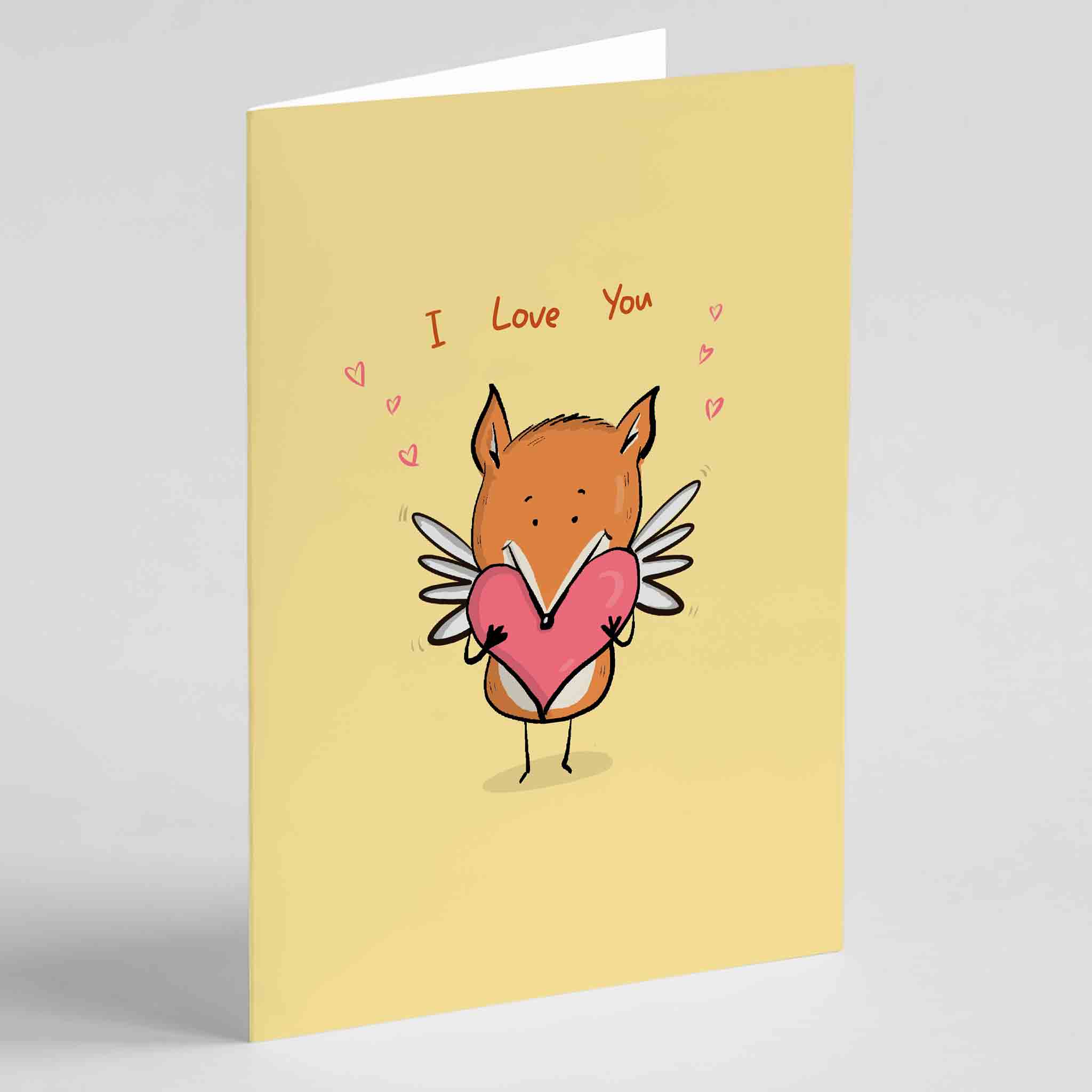 I Love You A Cute FoxGreeting Card - Richard Darani