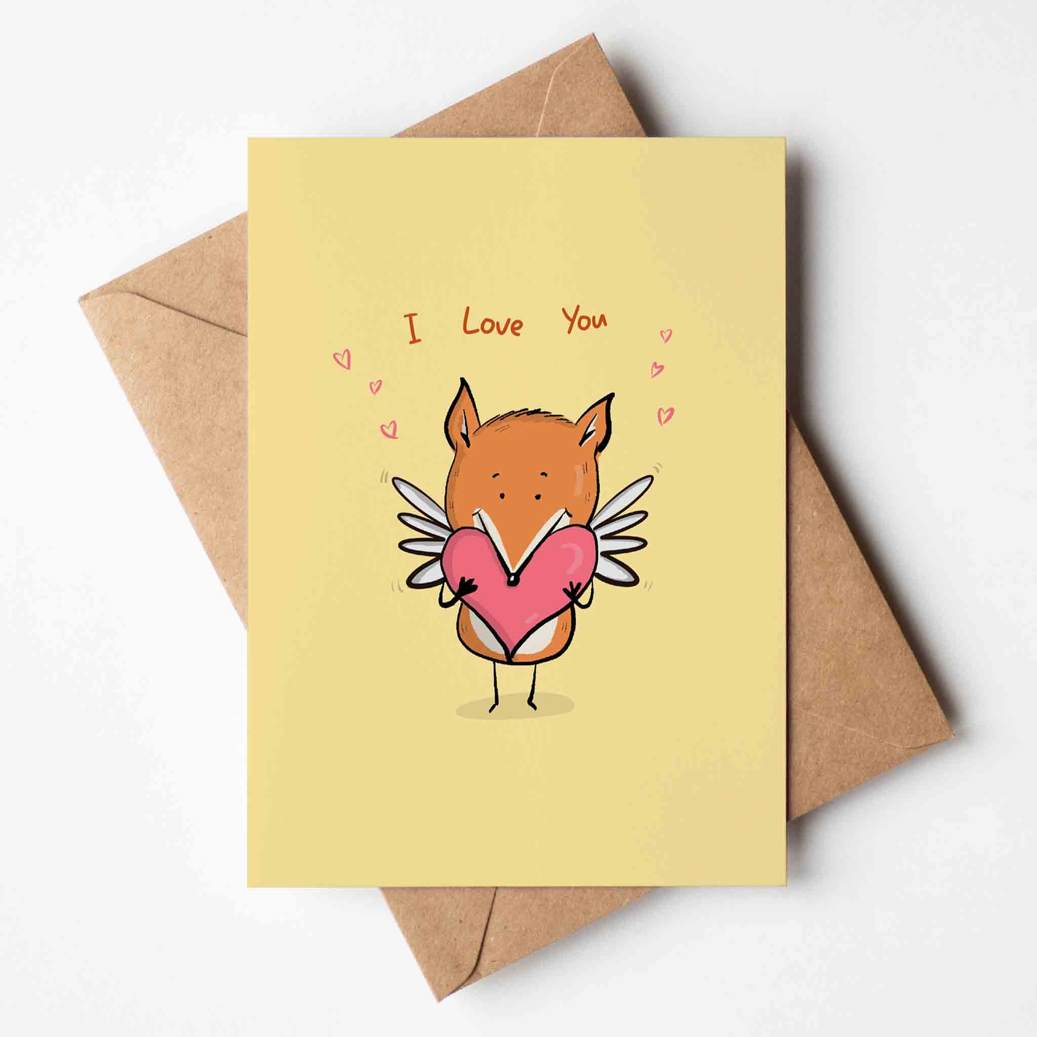 I Love You A Cute FoxGreeting Card - Richard DaraniGreeting & Note Cards