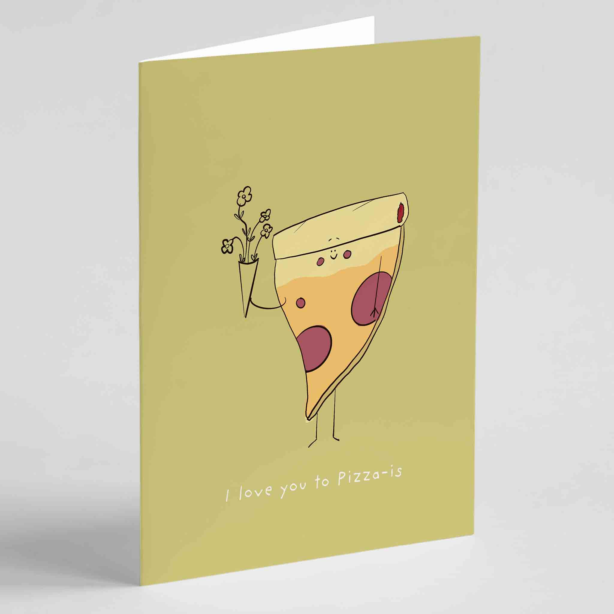 I Love You to Pizza - is Greeting Card - Richard DaraniGreeting & Note Cards