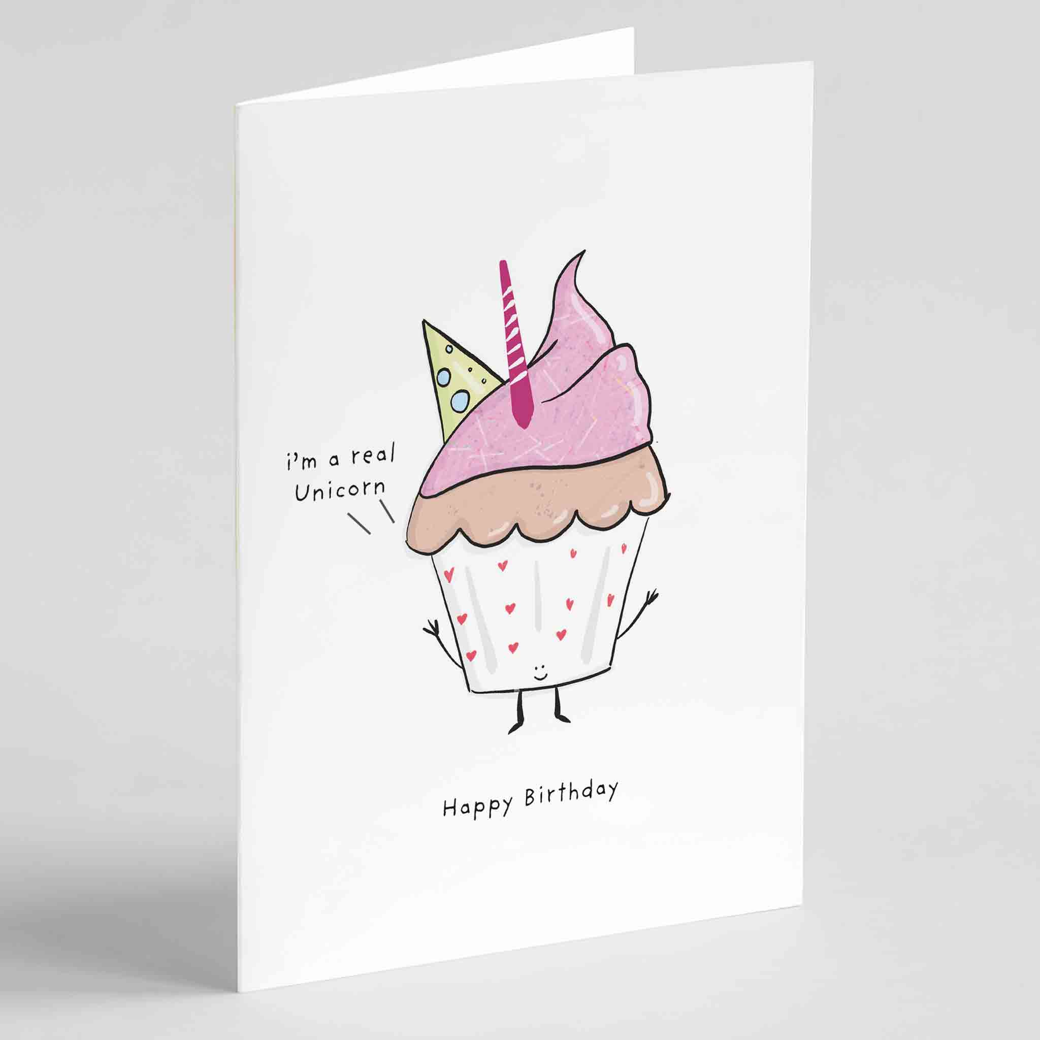 I’m a Real Unicorn - Funny Cupcake Birthday Card - Richard Darani