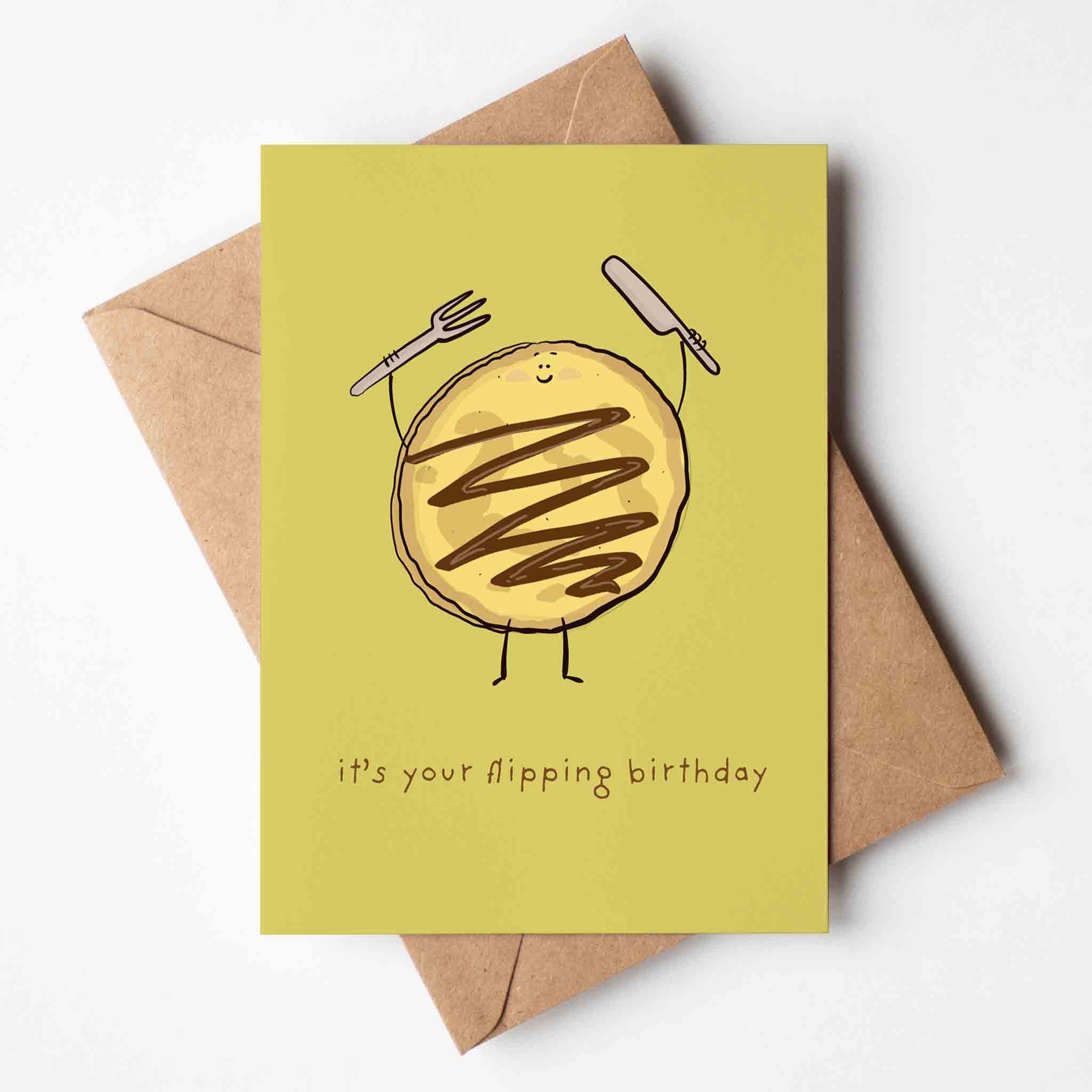 It’s Your Flipping Birthday Pancake Greeting Card - Richard DaraniGreeting & Note Cards