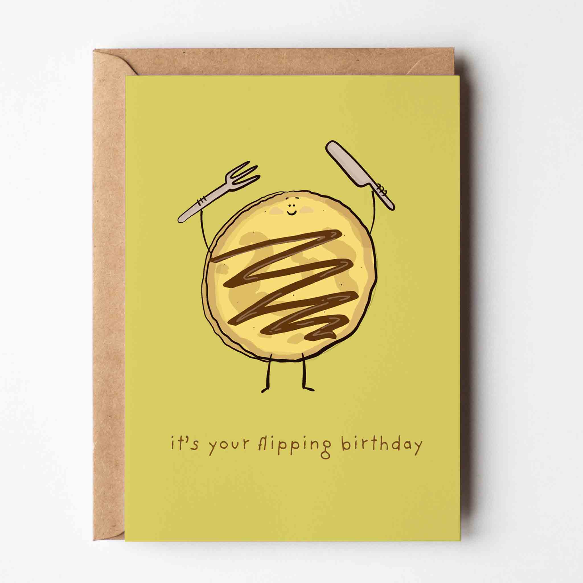 It’s Your Flipping Birthday Pancake Greeting Card - Richard DaraniGreeting & Note Cards