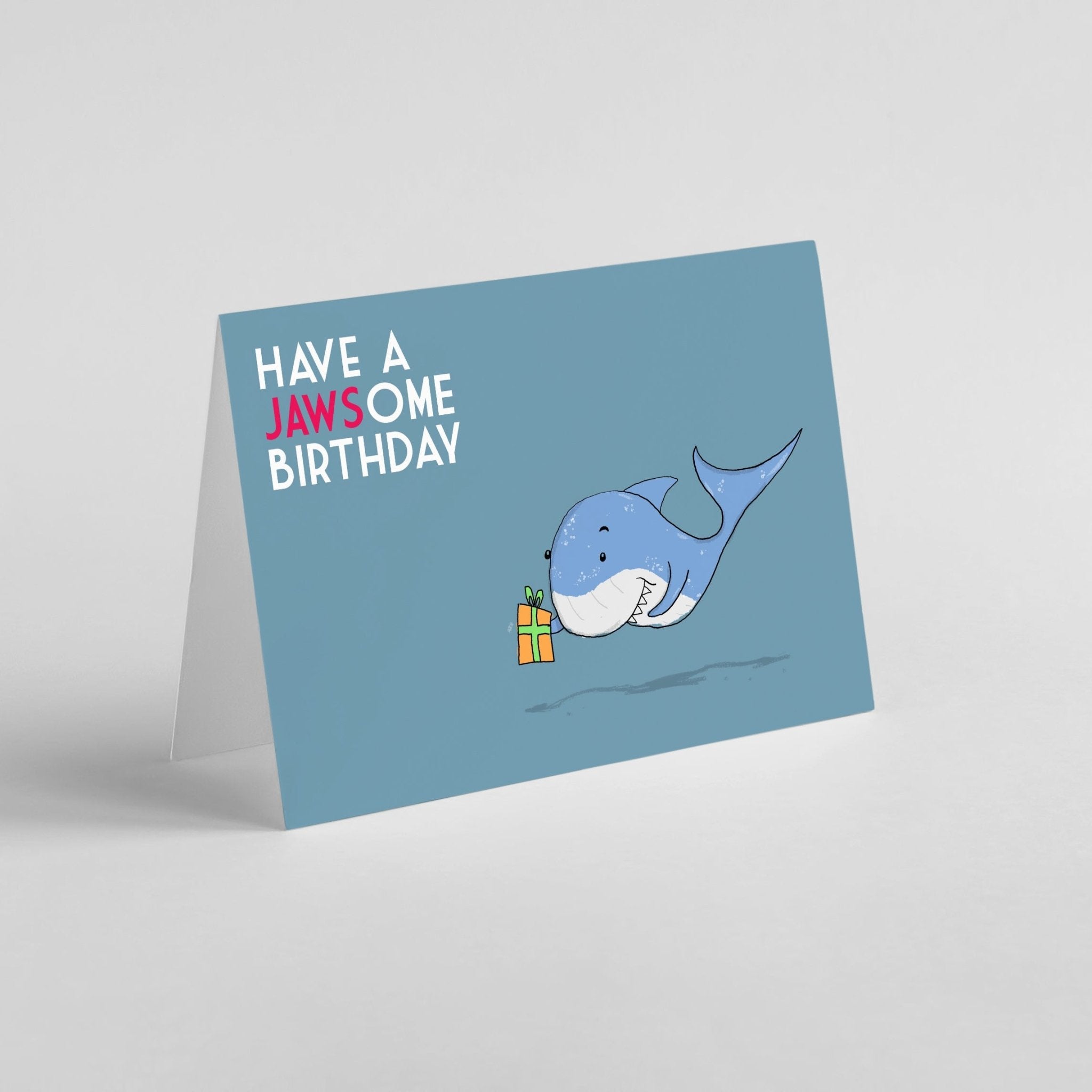 Jawsome Birthday Card - Fun Shark Greeting Card for Shark Lovers - Richard DaraniGreeting & Note Cards