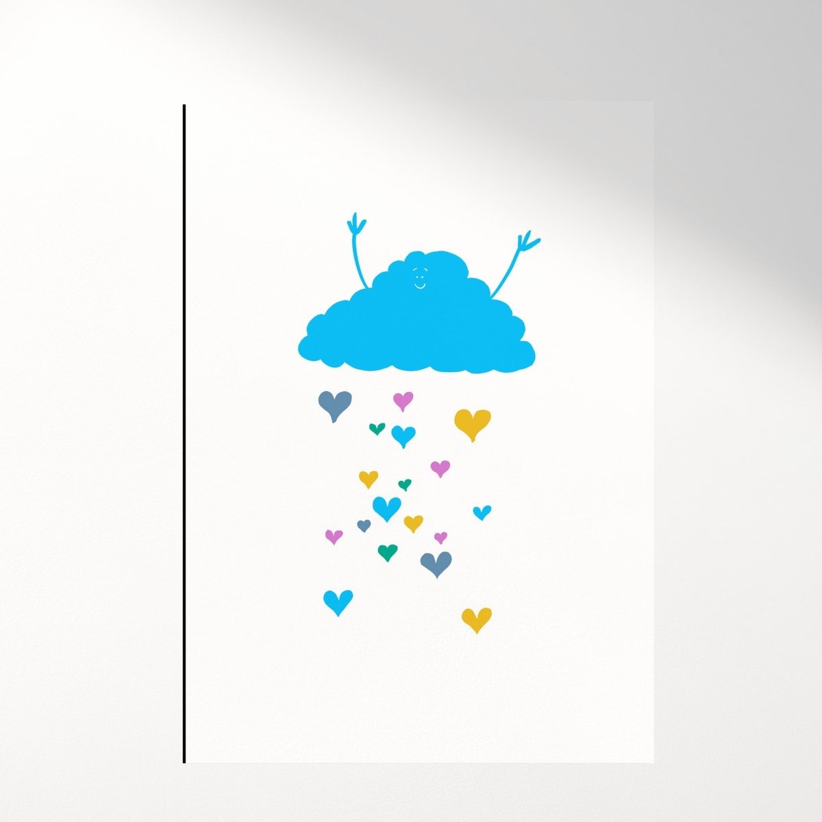 Joyful Rain Cloud – Illustrated Cute Wall ArtPosters, Prints, & Visual Artwork (view 4)