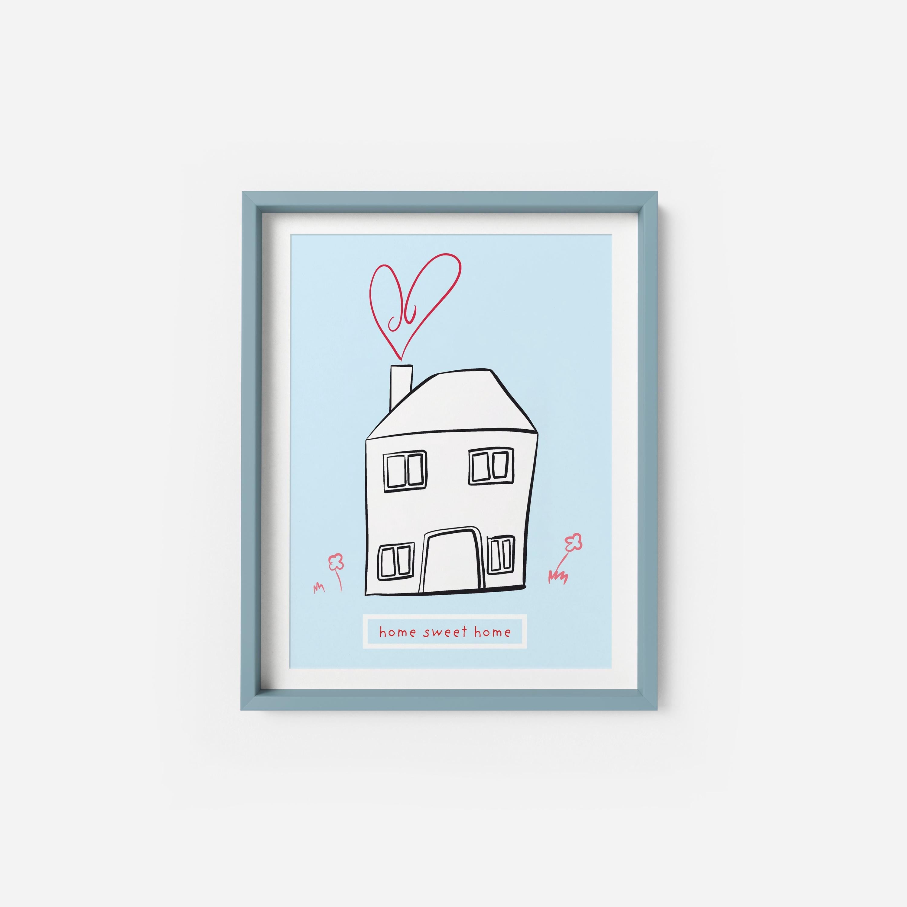 Kawaii House Art Print – Home Sweet Home Wall Art