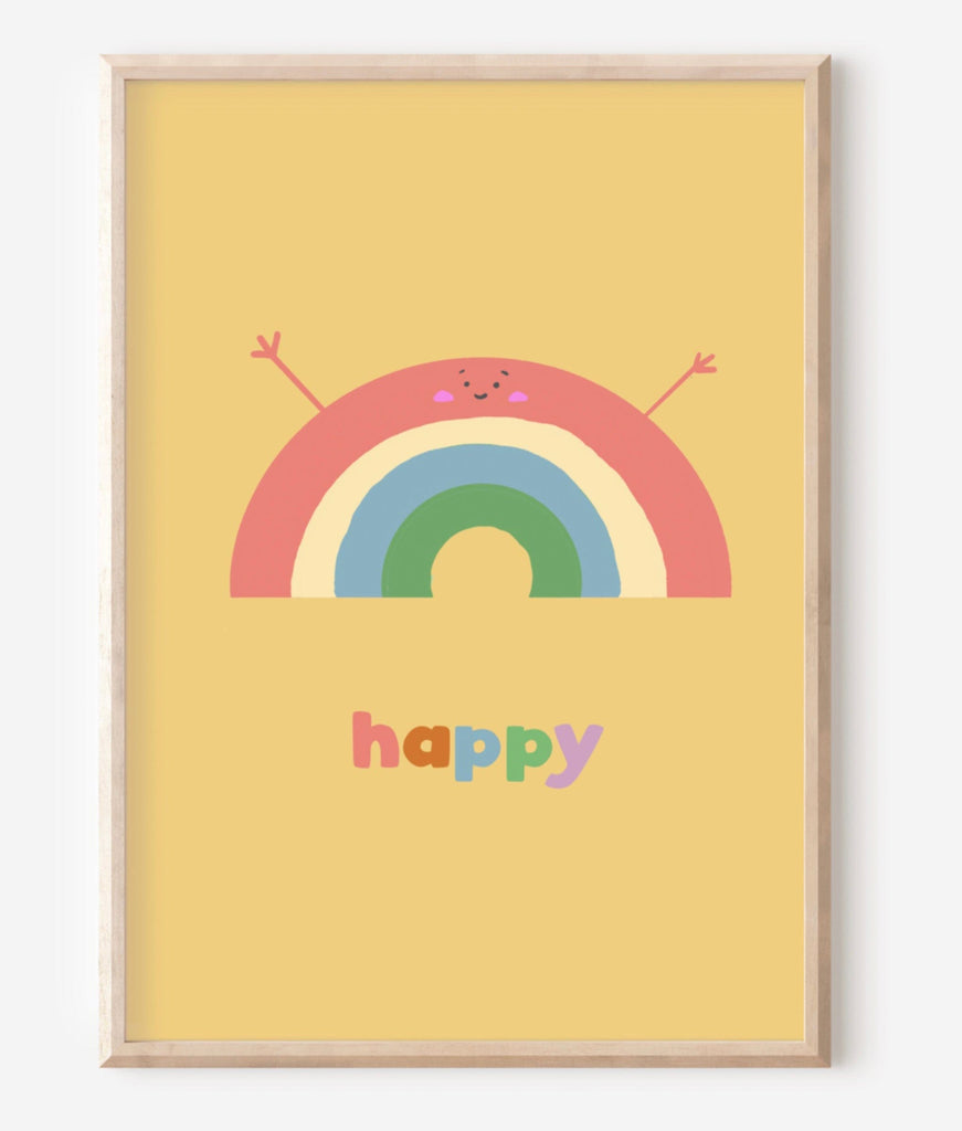 Happy Rainbow Illustrated Art Print Richard Darani