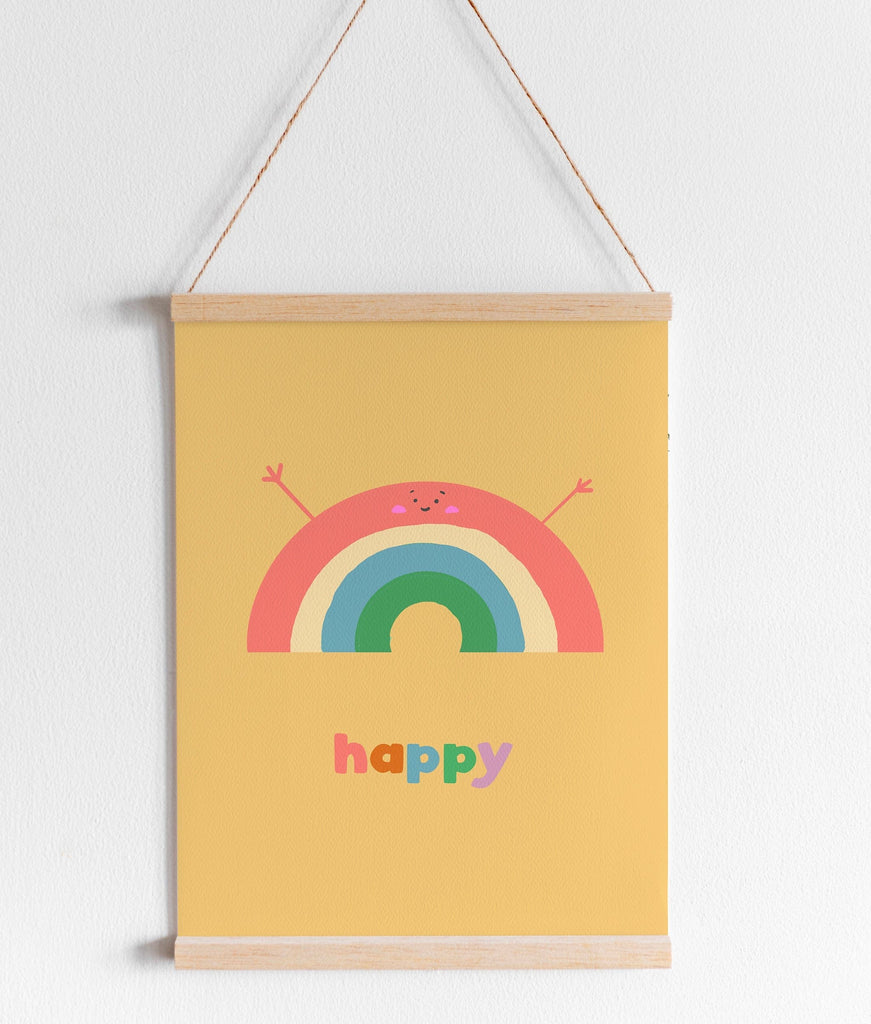 Happy Rainbow Illustrated Art Print Richard Darani