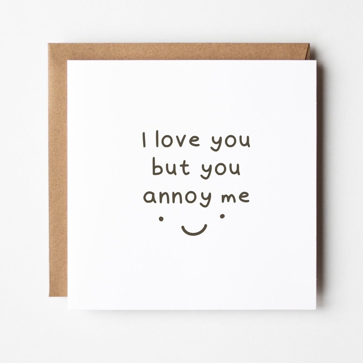 Simple quirky love card featuring clean typography and minimalist design