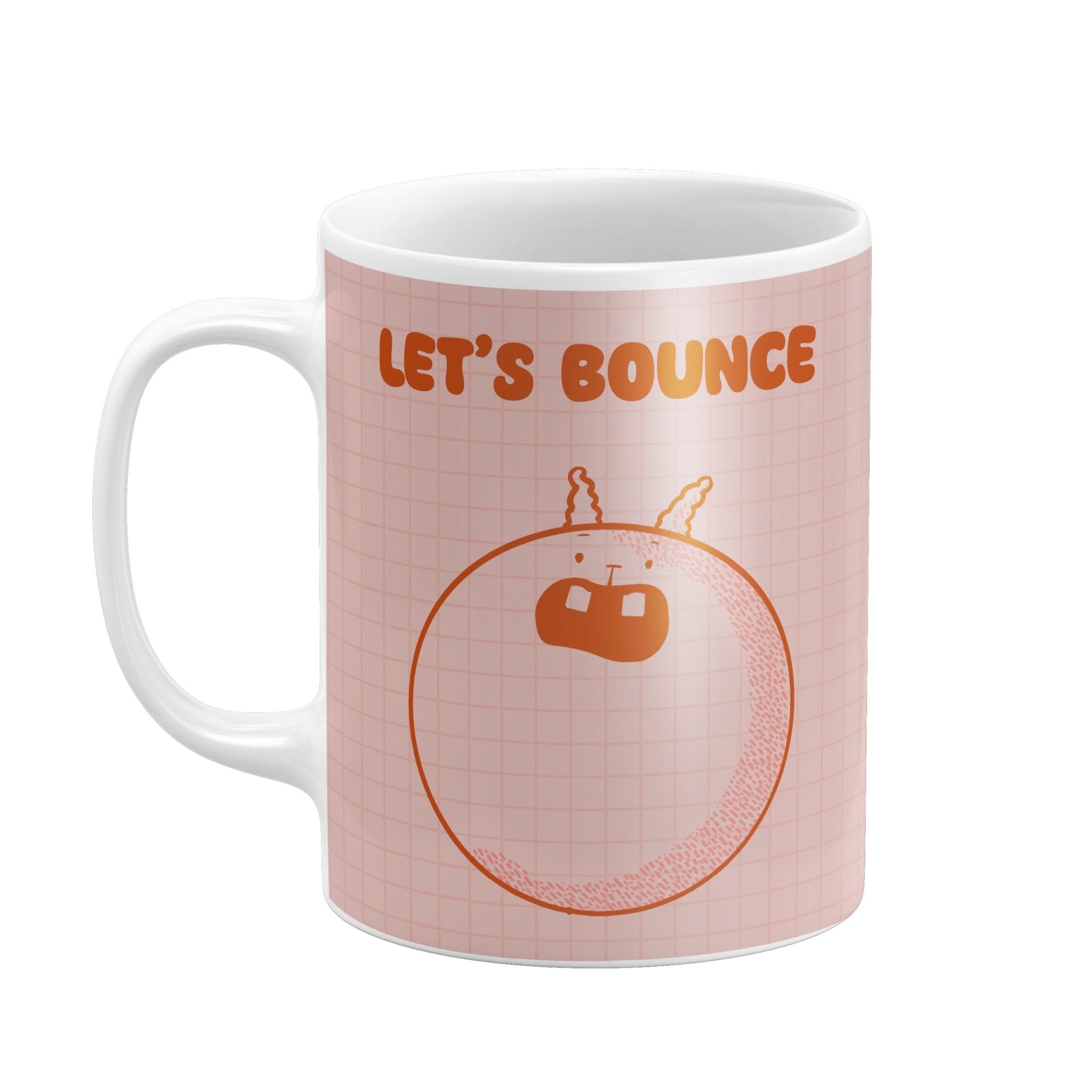 Let’s Bounce Mug – Funny Orange Monster - Richard DaraniMugs