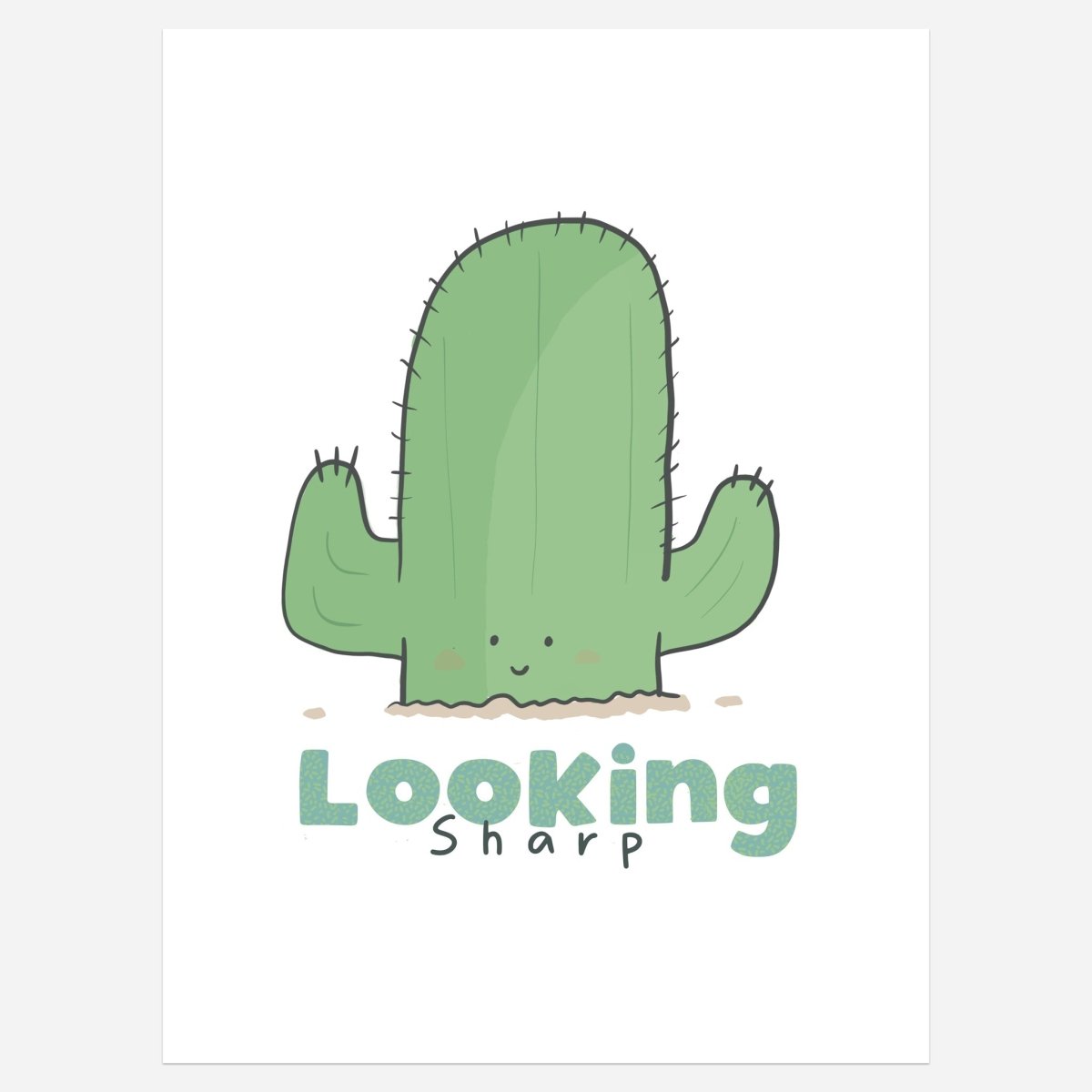 looking-sharp-a-cute-cactus-art-print — art print kawaii (view 2)
