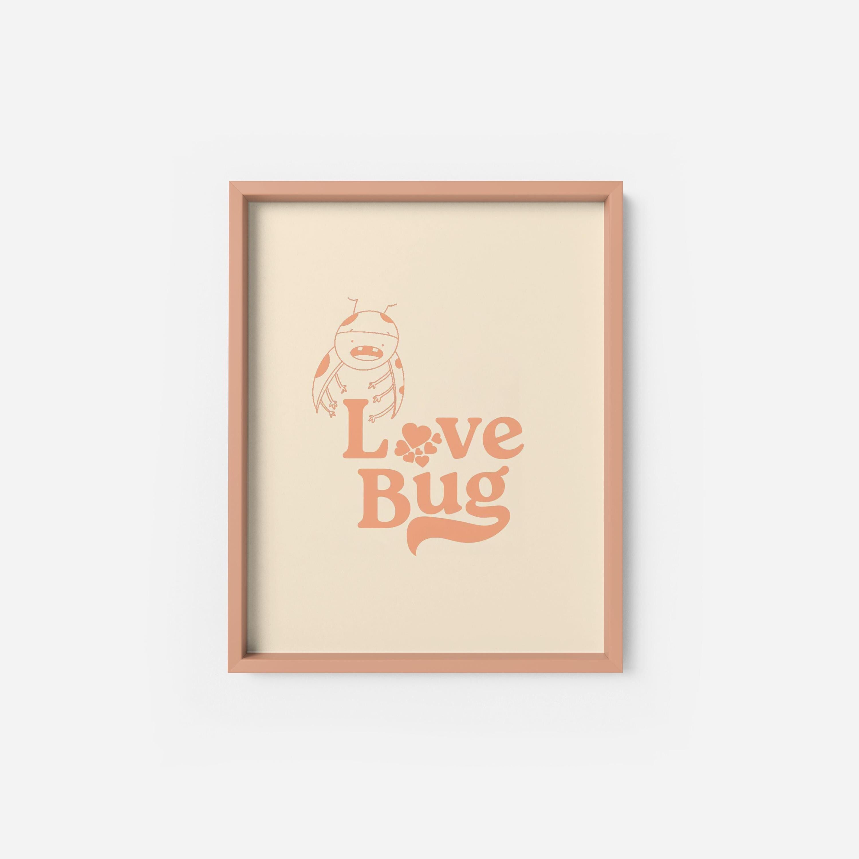 Love Bug Ladybird Art Print – Kawaii Nursery Wall Art