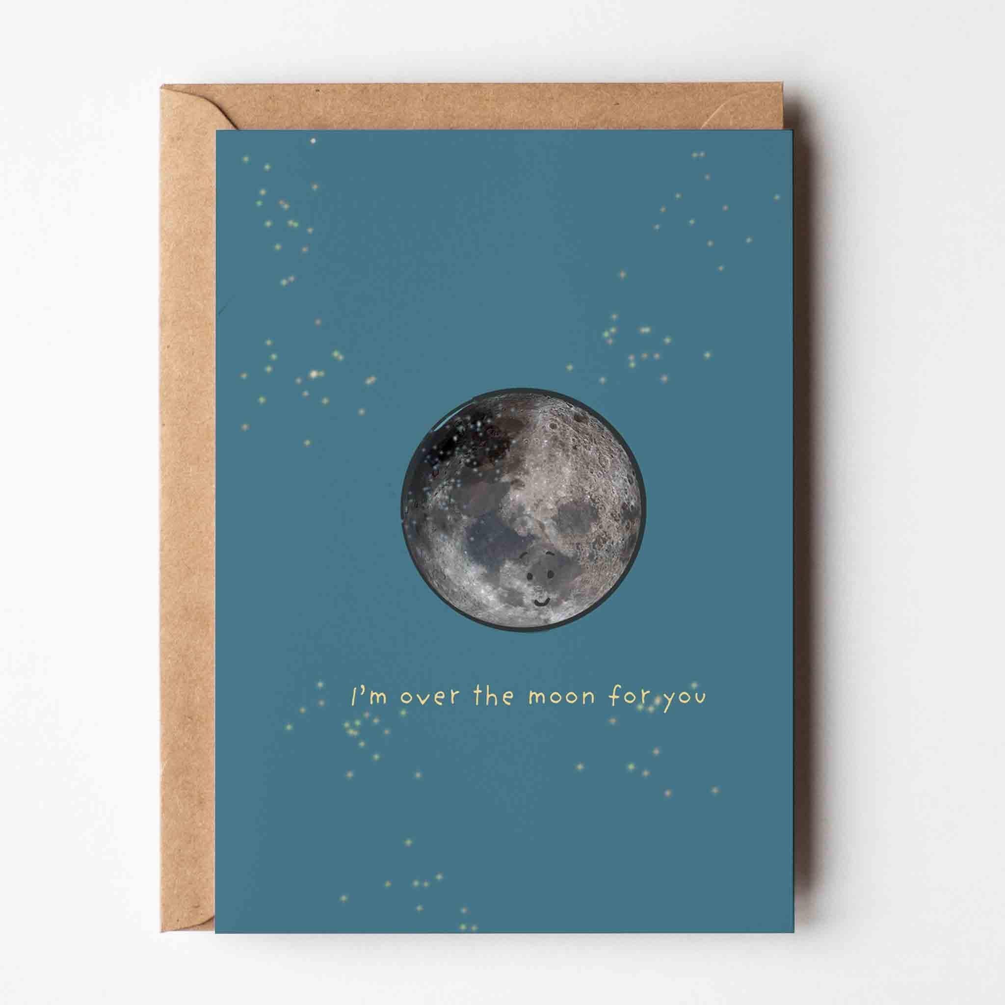 Over the Moon for You Greeting Card
