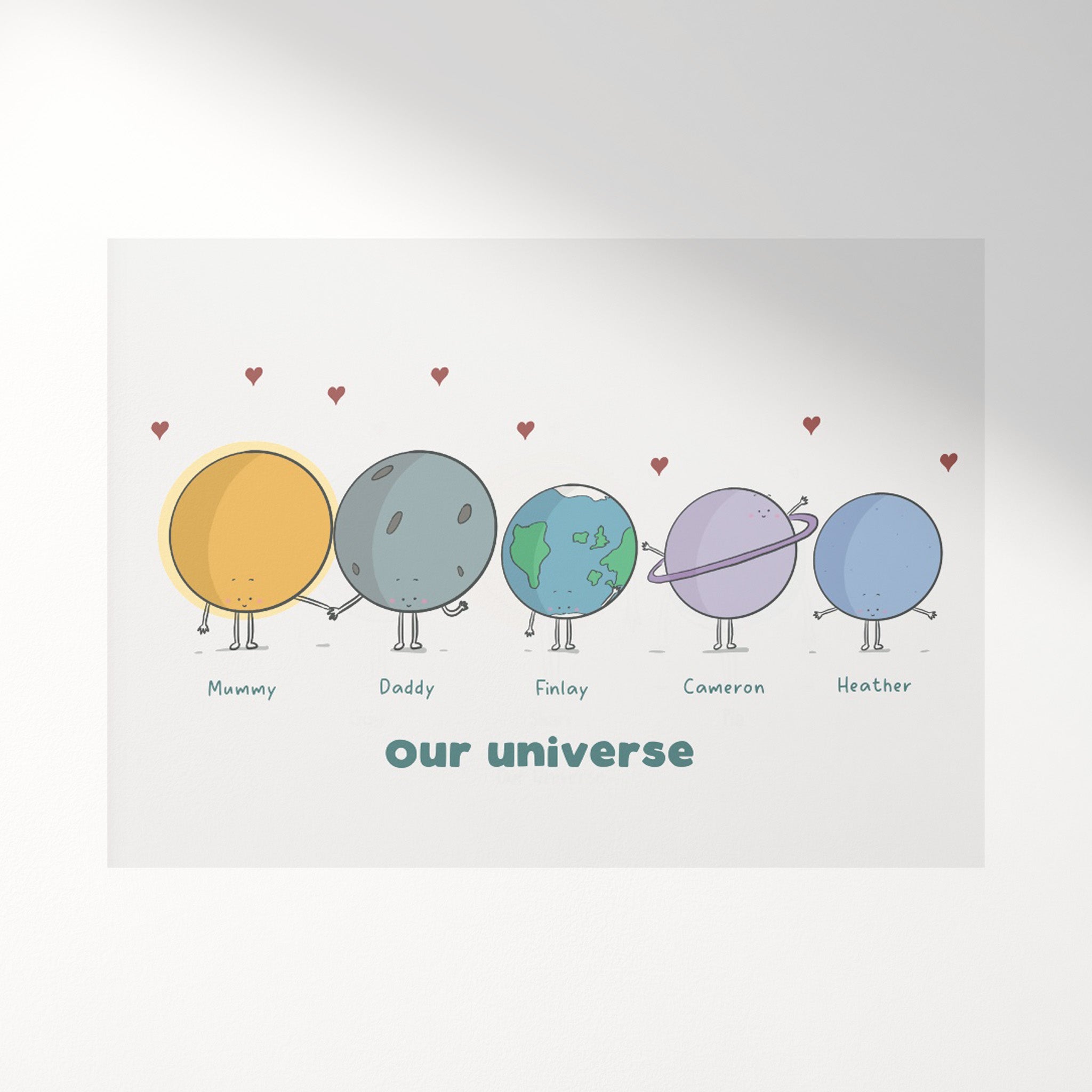 Personalised Family Art Print ‘Our Universe’ - Richard Darani