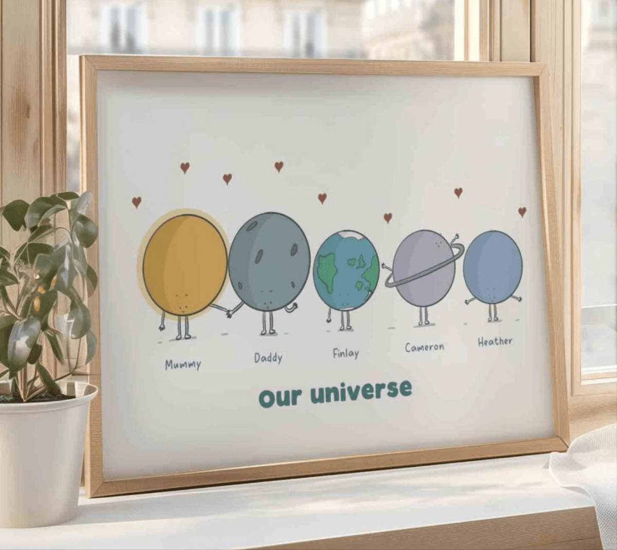 personalised-family-art-print-our-universe — art print kawaii (view 3)