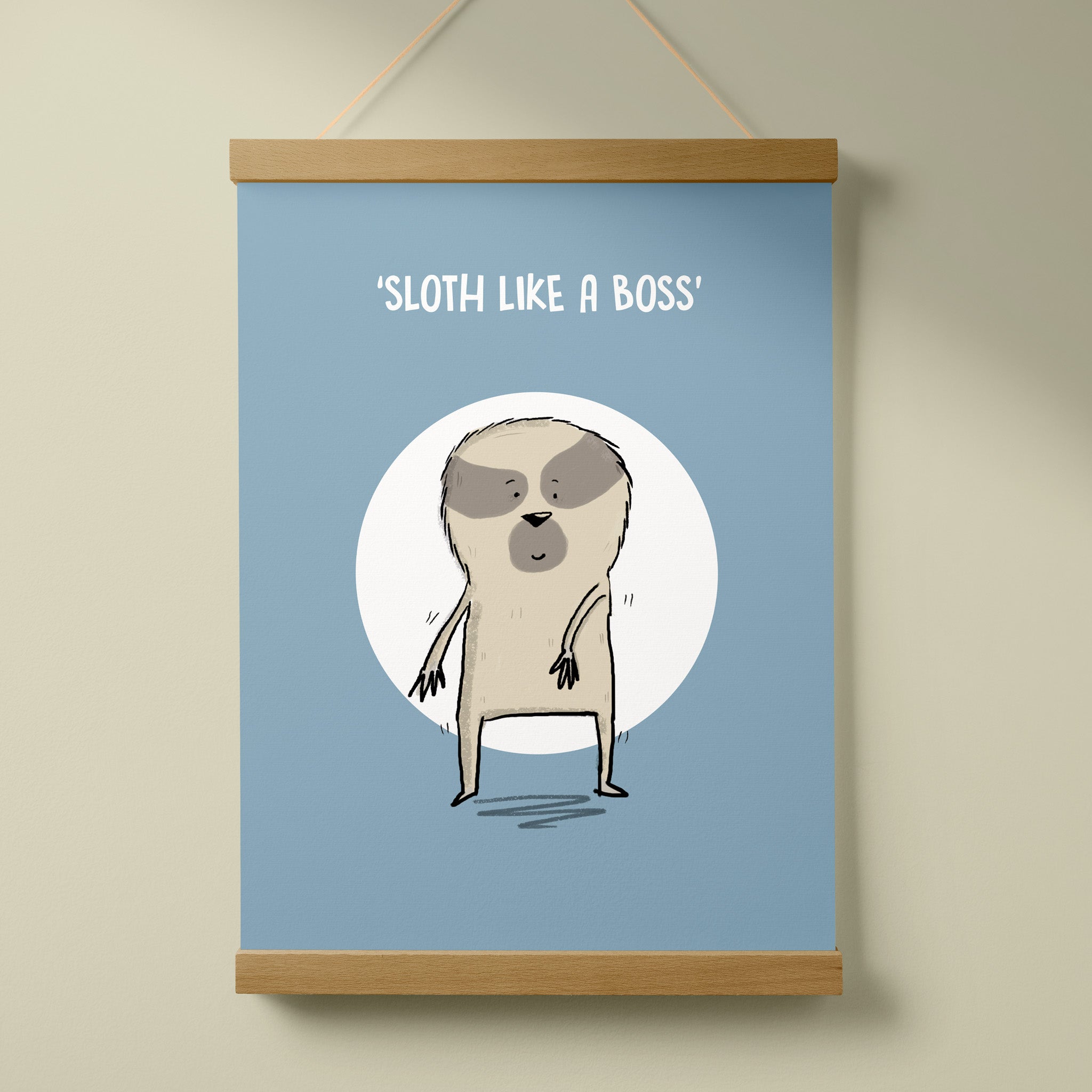 Sloth Like A Boss Children’s Art Print - Richard Darani