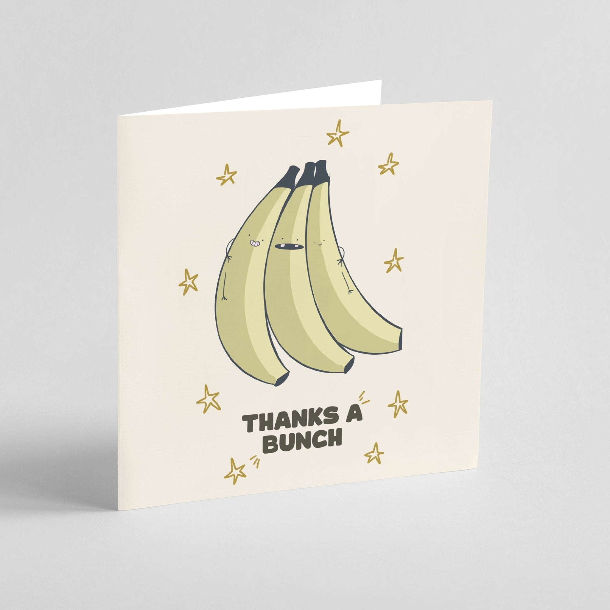 Thanks a bunch greeting card mockup showing card design and envelope