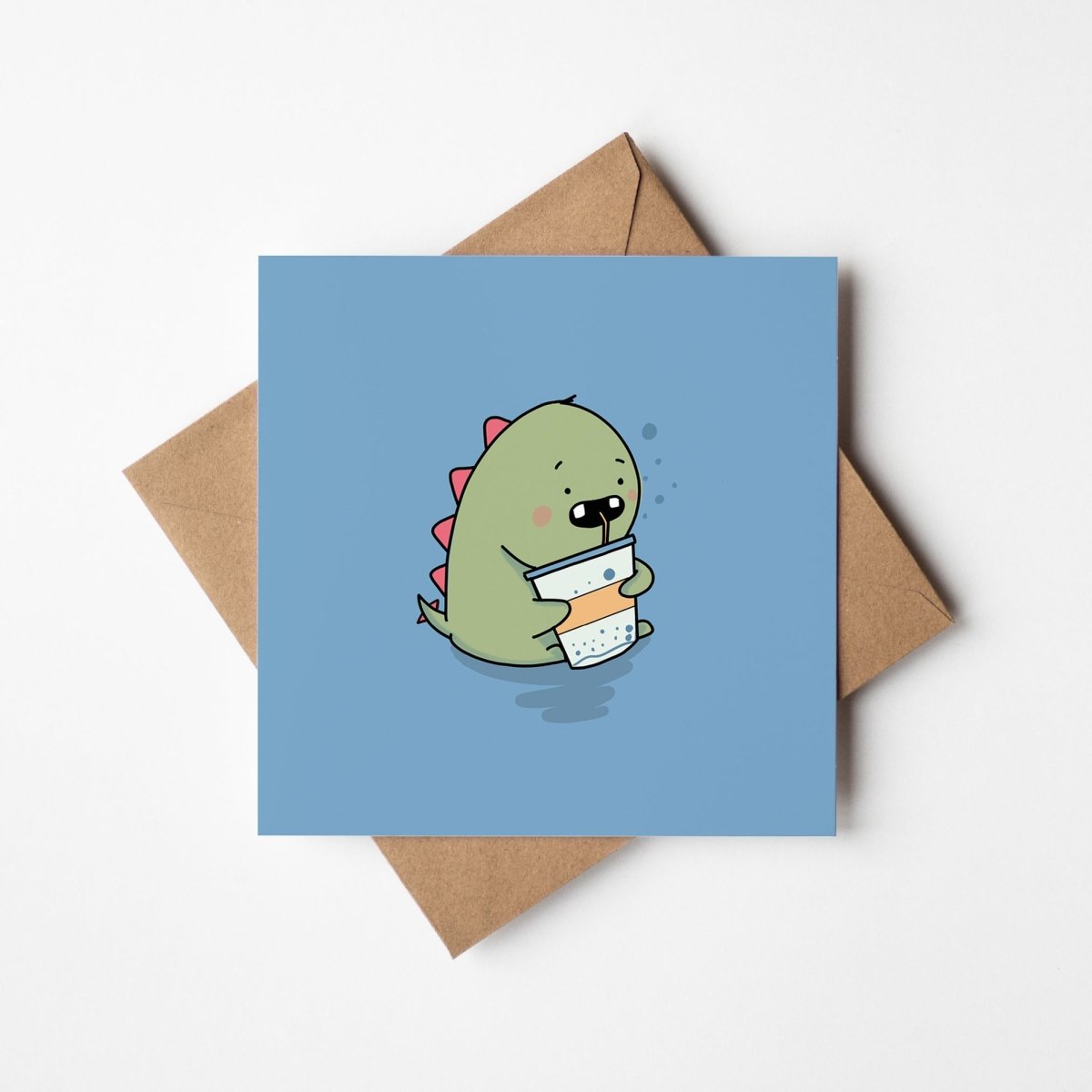 Greeting card with adorable dino