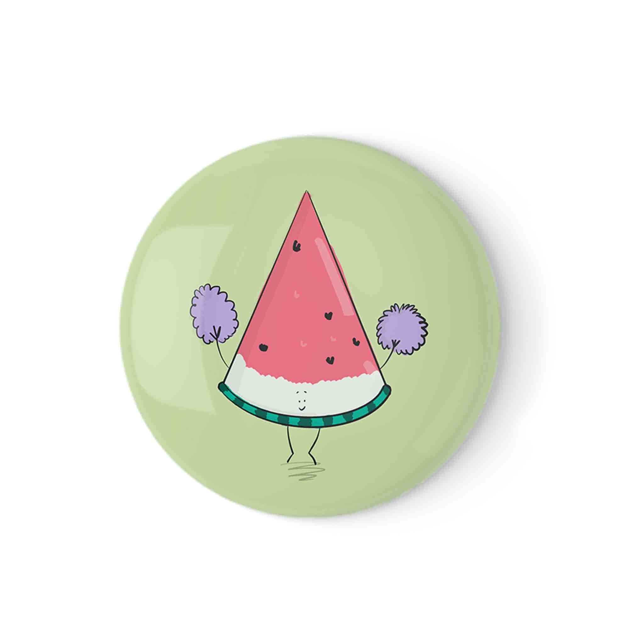 Watermelon Slice Cheer Leader Pinback Button Badge - Richard Darani