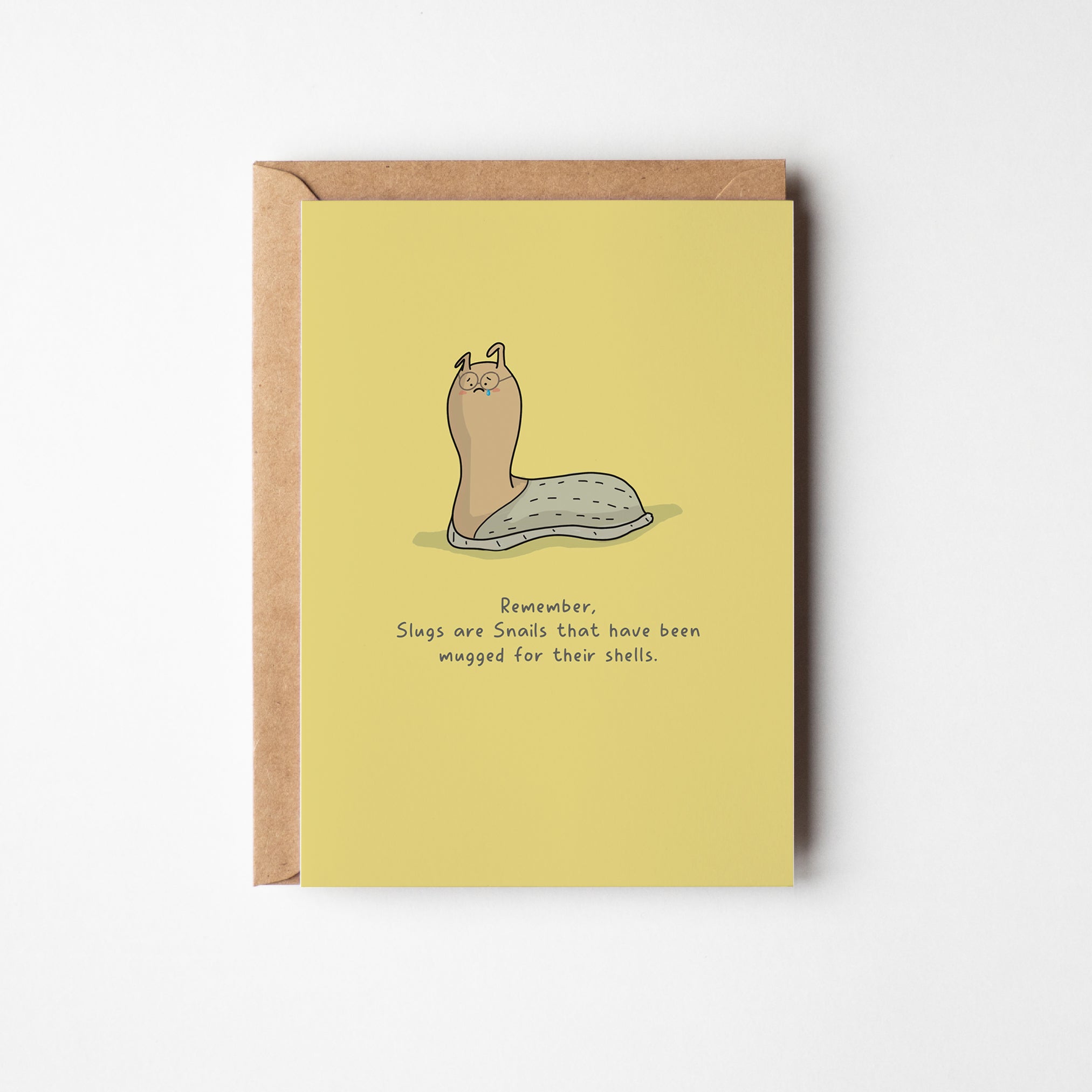 Why Slugs Lost Their Shells - Cute & Funny Hand - Drawn Greeting Card - Richard DaraniGreeting & Note Cards