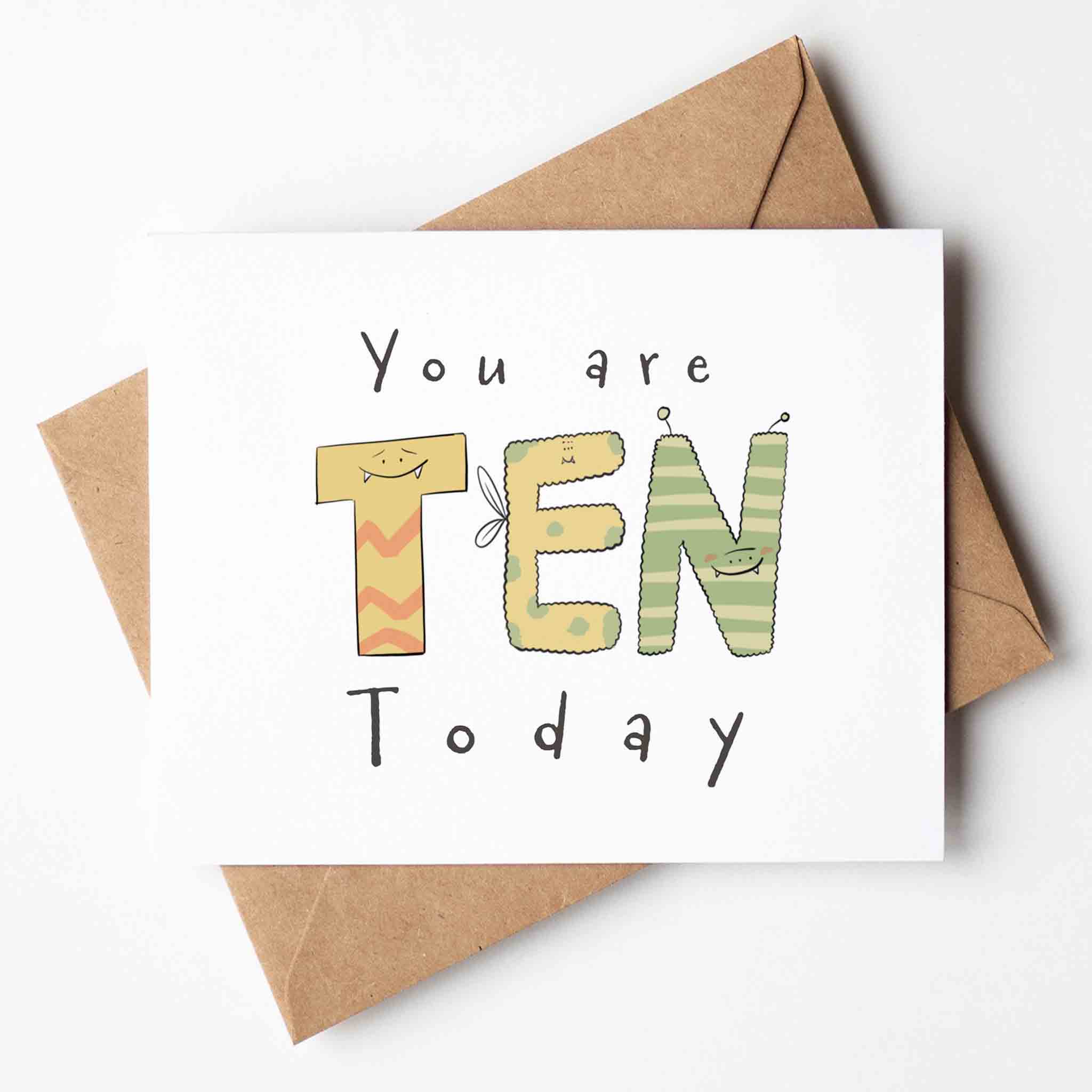 You Are Ten Today / 10th Birthday Card for Kids - Richard DaraniGreeting & Note Cards