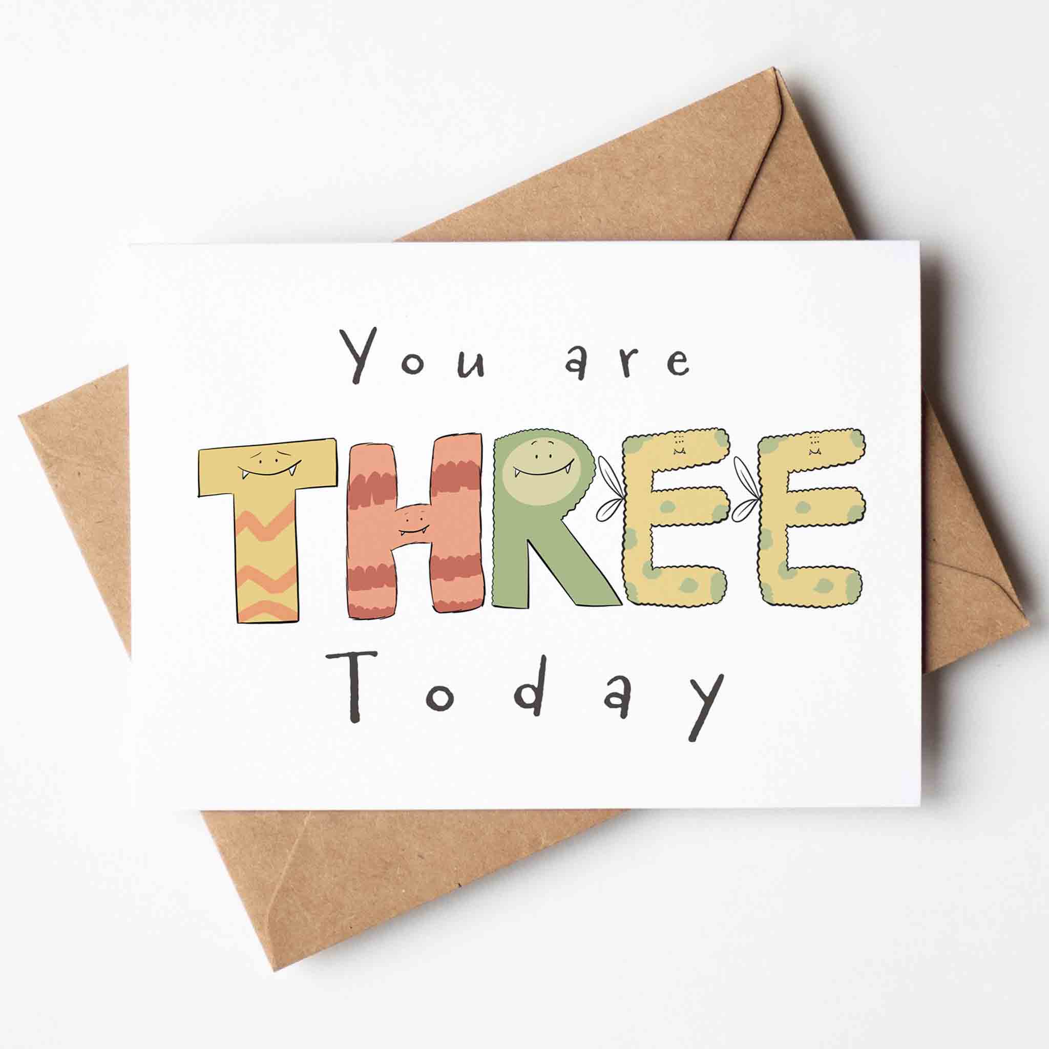 You Are Three Today / 3rd Birthday Card for Kids - Richard Darani