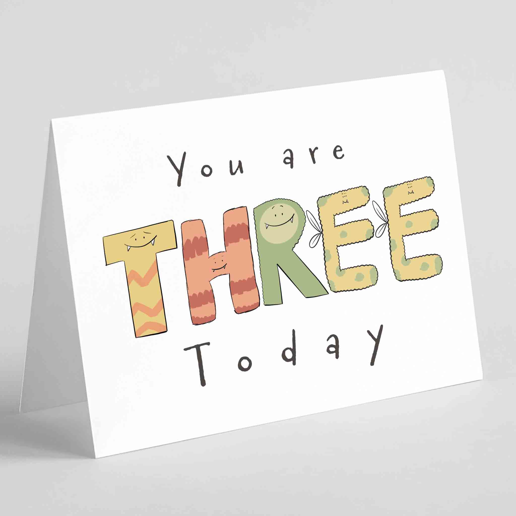 You Are Three Today / 3rd Birthday Card for Kids - Richard Darani