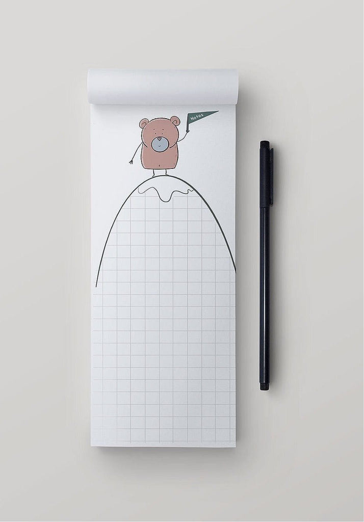 Cute Bear Notepad Memo Pad with whimsical bear design on each page, made with high-quality paper, ideal for notes, lists, and doodles."
