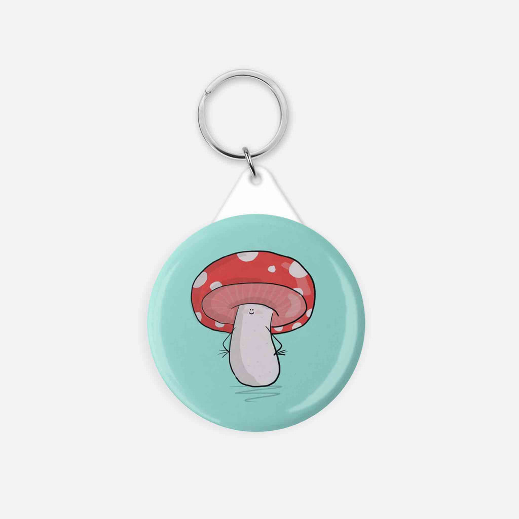 Whimsical Toadstool Mushroom Keyring by Richard Darani, featuring a colorful and cute Funghi design, ideal for sprucing up keys and bags with a playful touch.
