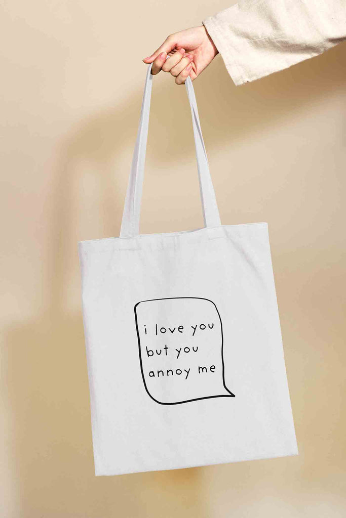 I love you but you annoy me Tote Bag Richard Darani Shopping Totes I love you but you annoy me Tote Bag | Richard Darani
