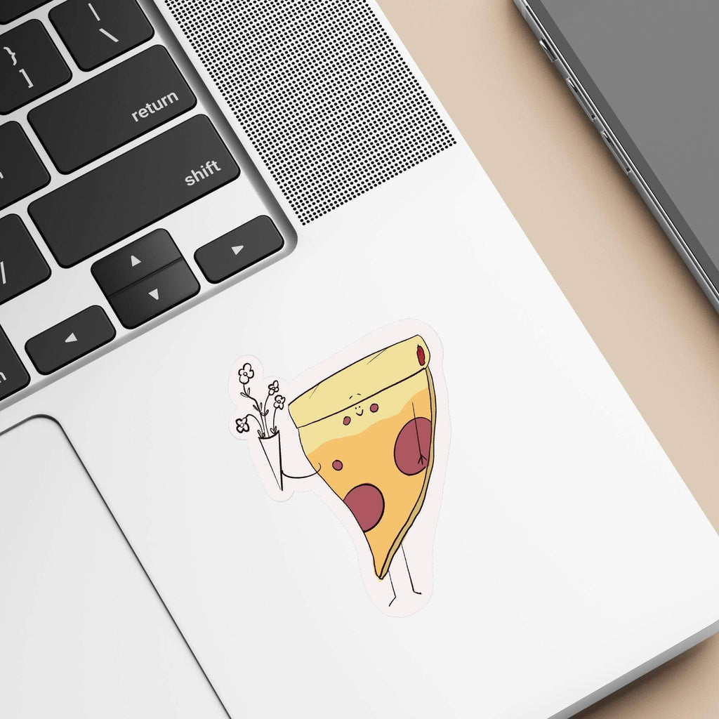 Vibrant Pizza Lover Sticker by Richard Darani, featuring a mouthwatering pizza design on premium vinyl, ideal for decorating personal items with a touch of foodie flair.