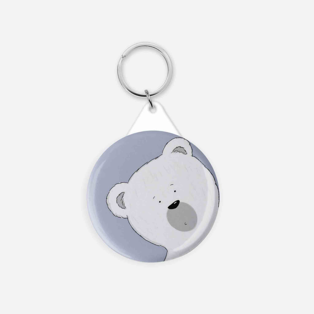 Cute white Polar Bear Keyring by Richard Darani, designed to add a playful and whimsical touch to bags and key collections for animal lover