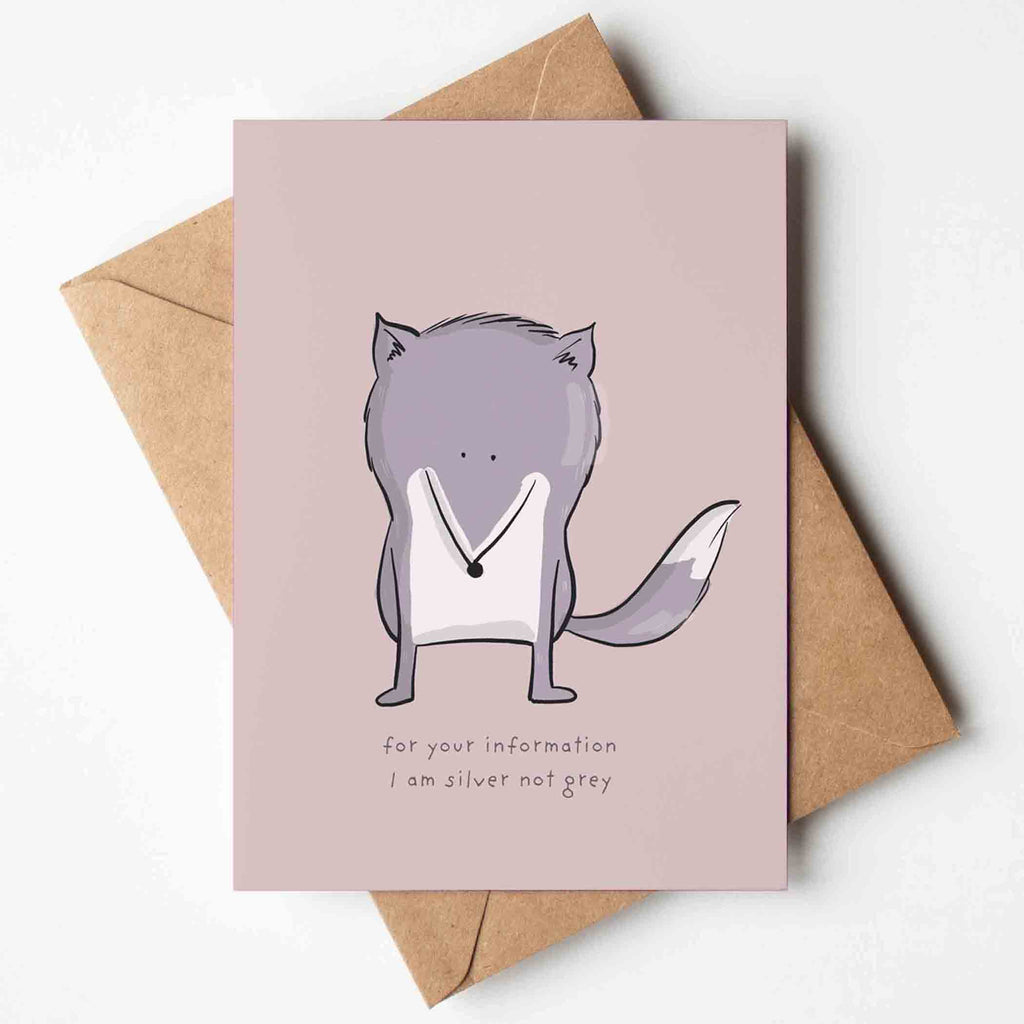 Silver Fox Birthday Greeting Card Richard Darani Greeting & Note Cards Silver Fox Card - Richard Darani