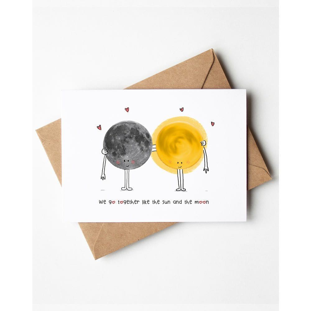 We Go Together Like The Sun And The Moon Greeting Card Richard Darani Greeting & Note Cards Sun and Moon Anniversary Greeting Card - Richard Darani