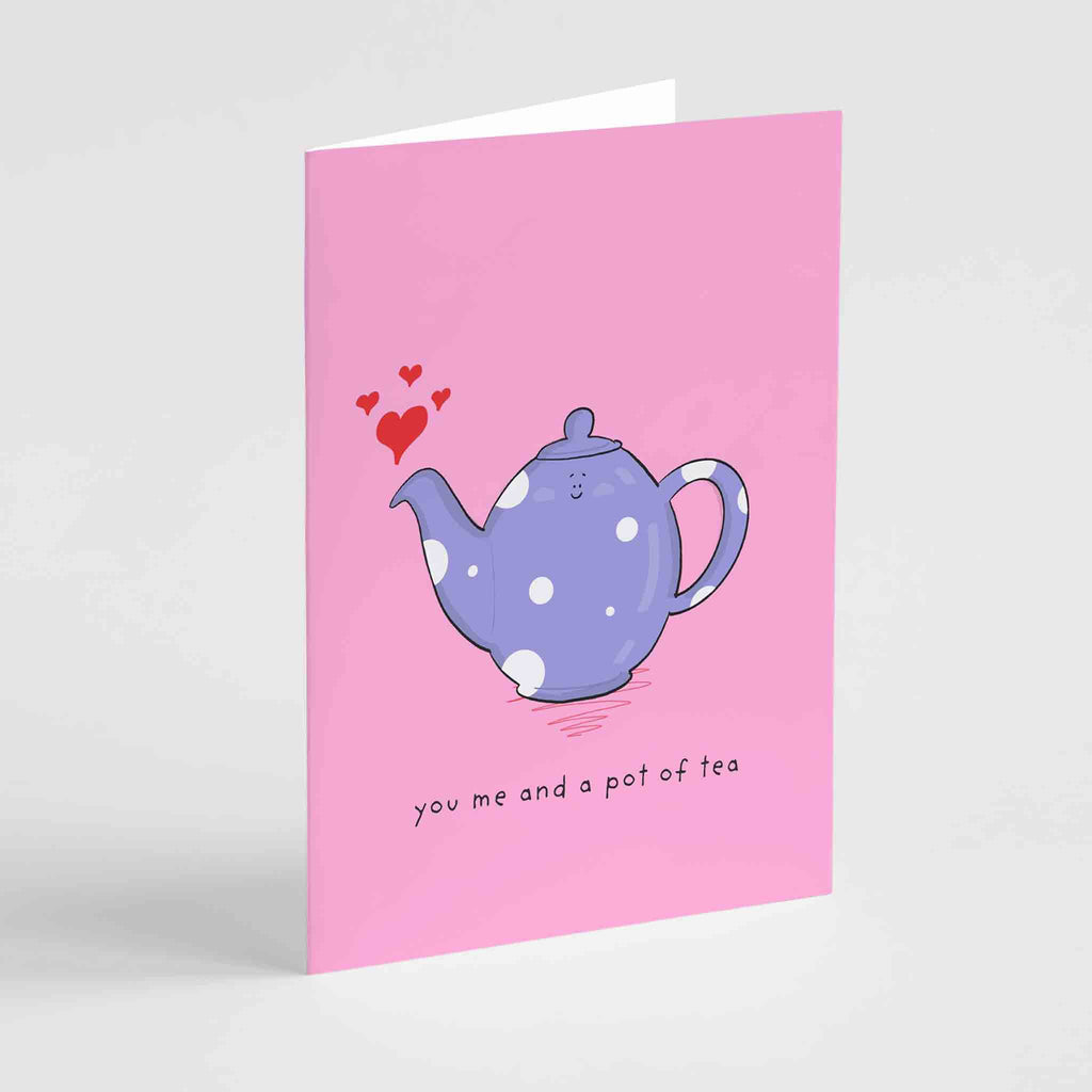 You Me And A Pot of Tea Greeting Card Richard Darani Greeting & Note Cards You Me And A Pot of Tea Greeting Card by Richard Darani